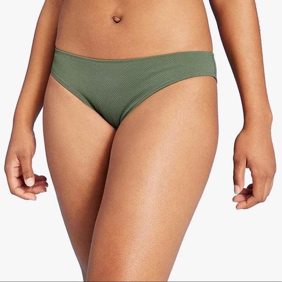 SHADE & SHORE Textured Cheeky Bikini Bottoms Palm Green L - Picture 5 of 5
